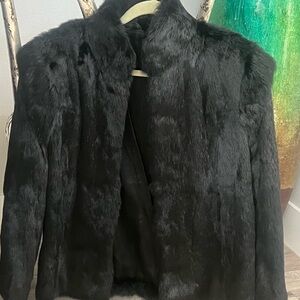 Elegant Black Fur Women's Coat